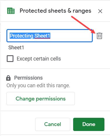 Cách khóa các ô trong Google Sheets 